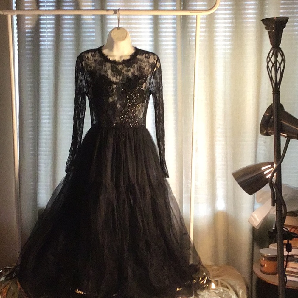 Women’s beautiful black lace dress